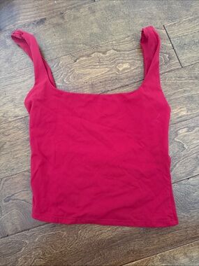 Garage Red Square Neck Tank